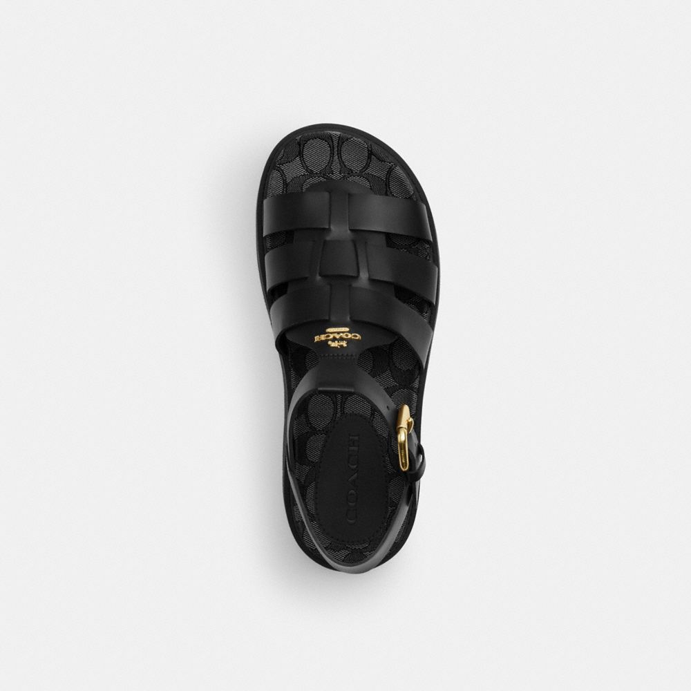 Lucy Lug Sole Sandal In Signature Jacquard