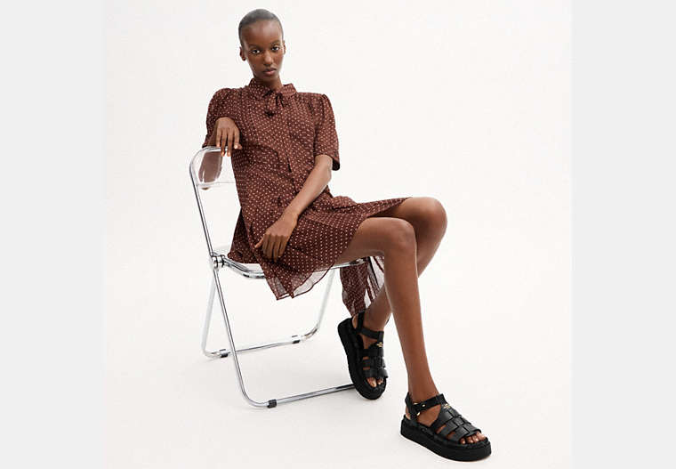 Lucy Lug Sole Sandal In Signature Jacquard