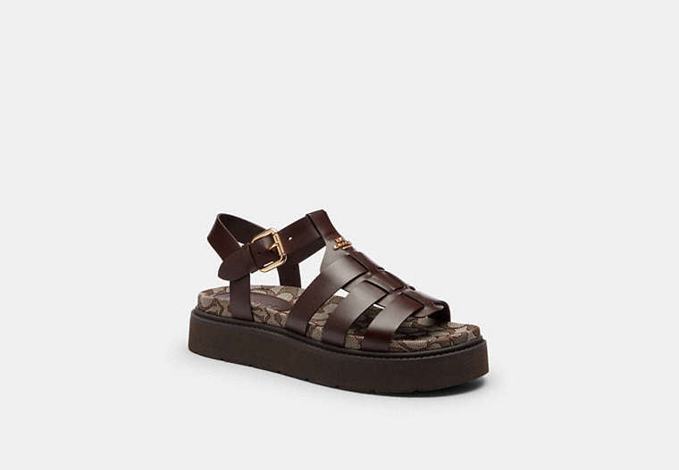 Lucy Lug Sole Sandal In Signature Jacquard