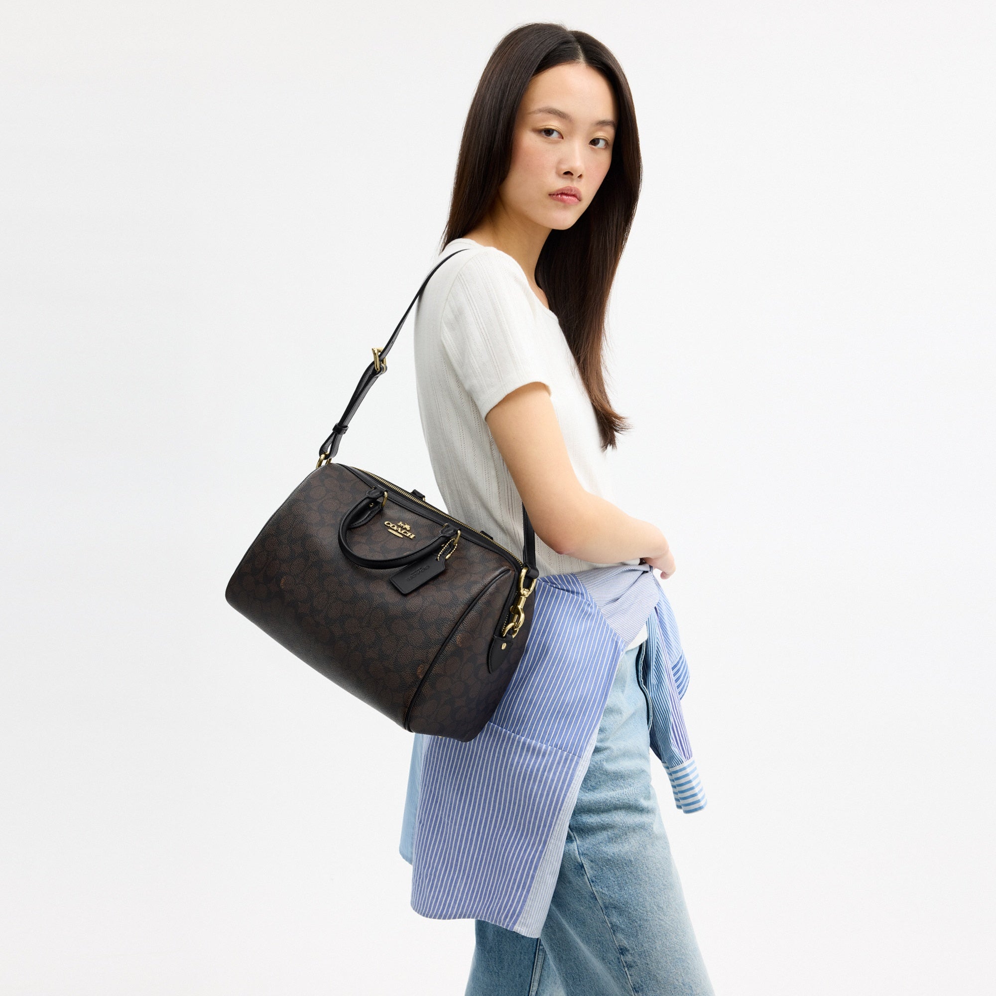 Rowan Large Satchel Bag In Signature Canvas