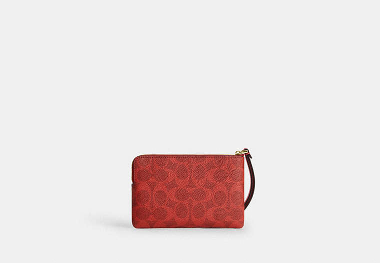 Corner Zip Wristlet In Signature Canvas