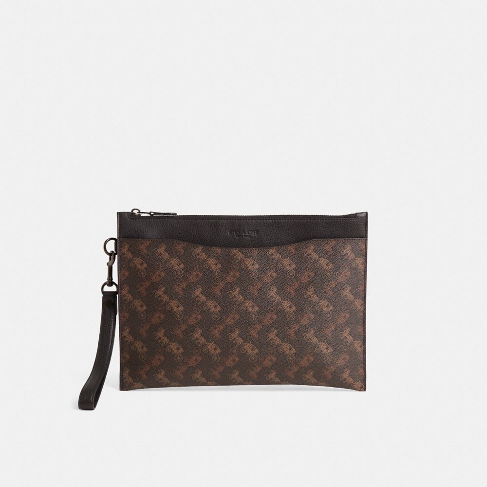 Restored Hitch Pouch With Horse And Carriage Print
