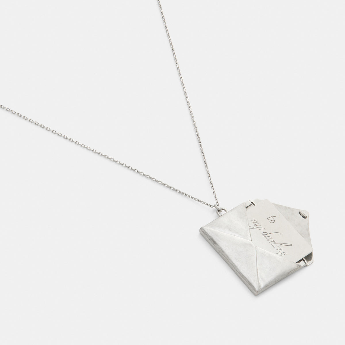 Envelope Pendant Long Necklace