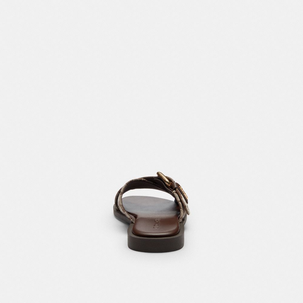 Crisscross Buckle Sandal In Signature Jacquard