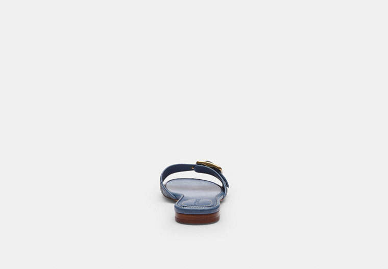 Margot Flat Sandal In Crystal Signature Denim