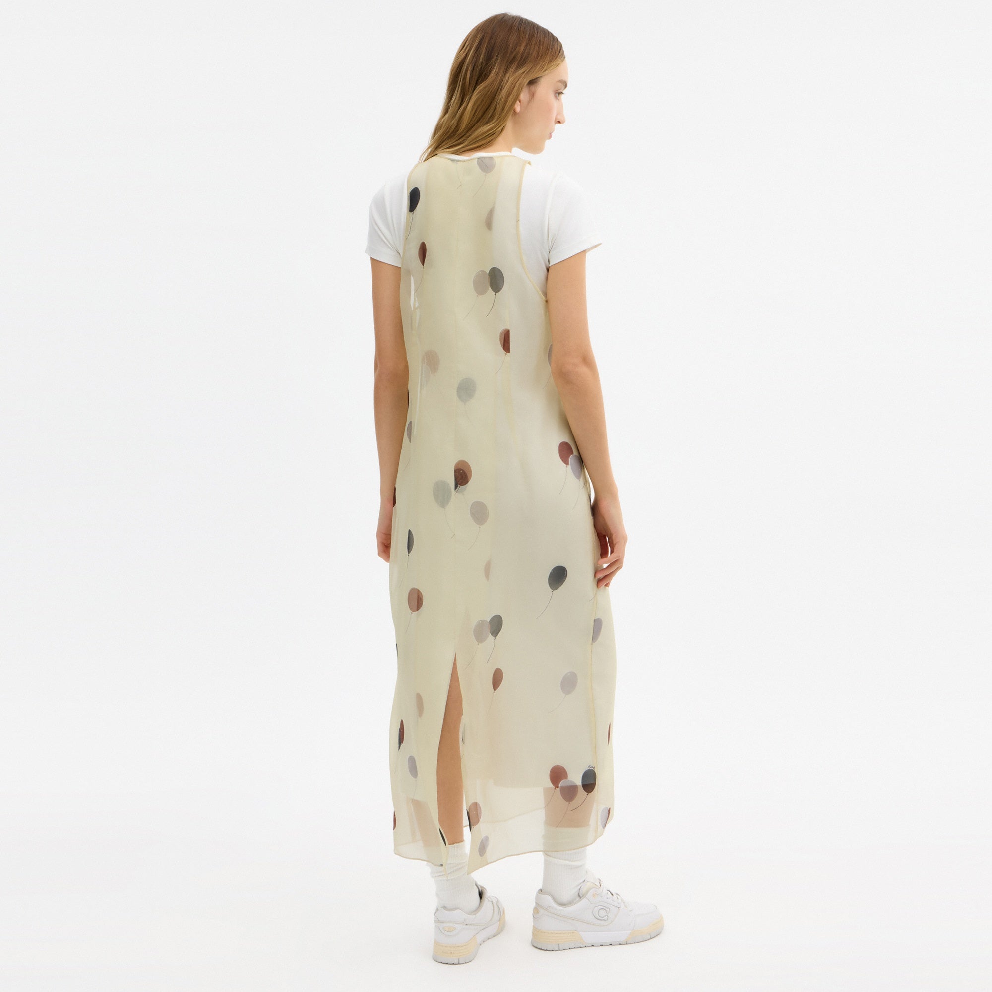Printed Organza Balloon Dress