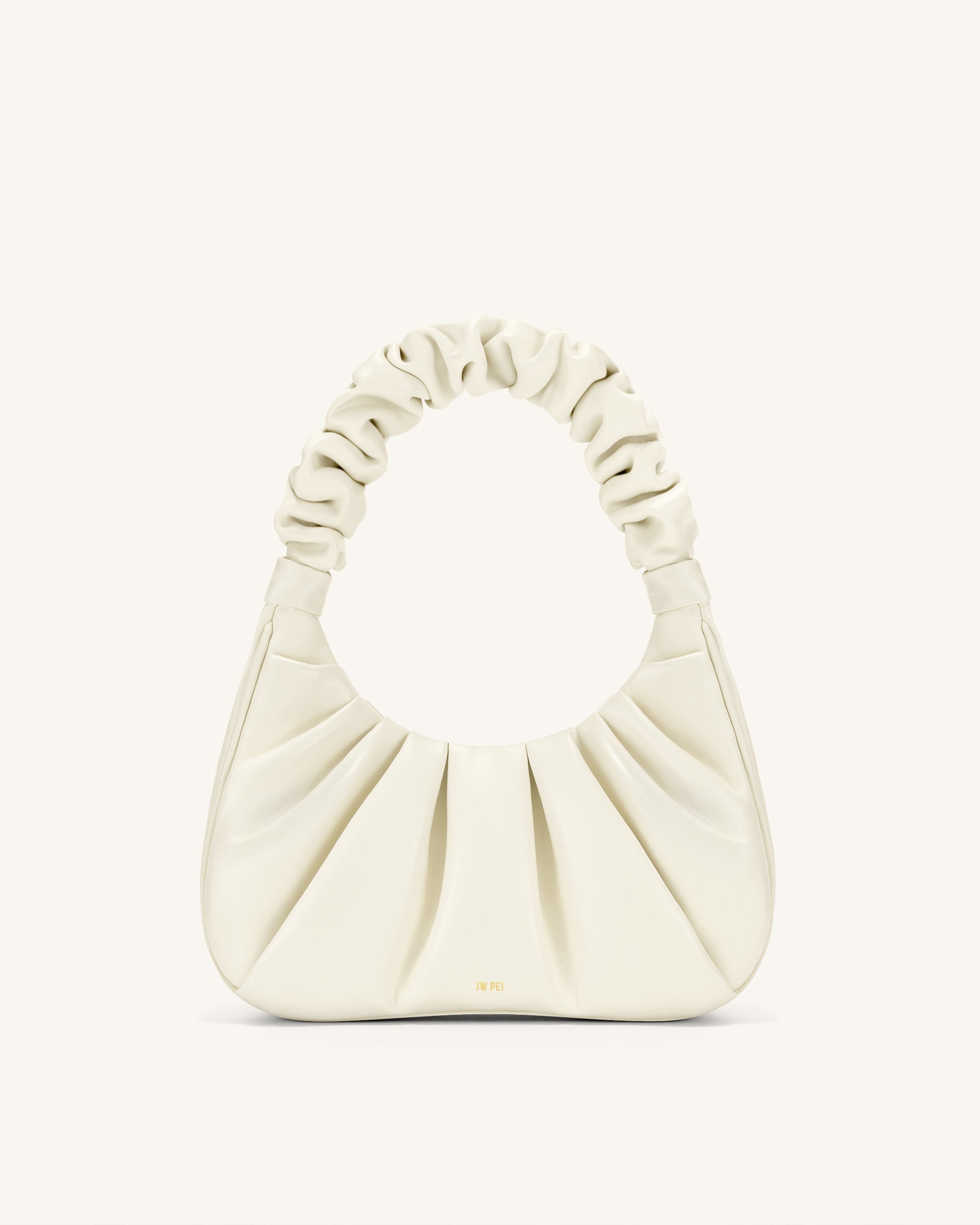 Gabbi Ruched Hobo Handbag - Ivory