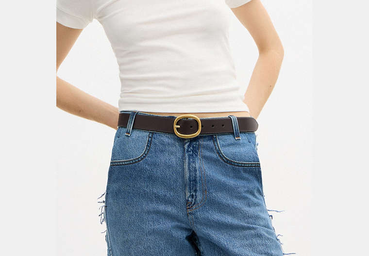 Oval Buckle Belt, 32 Mm