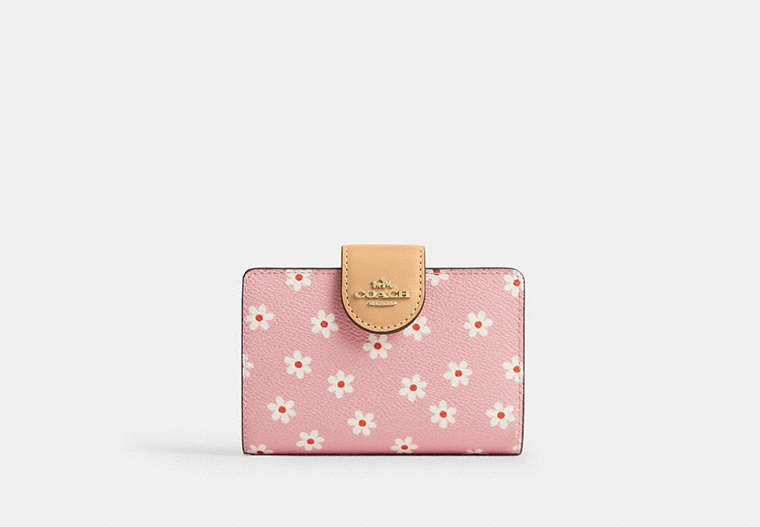 Medium Corner Zip Wallet With Floral Print