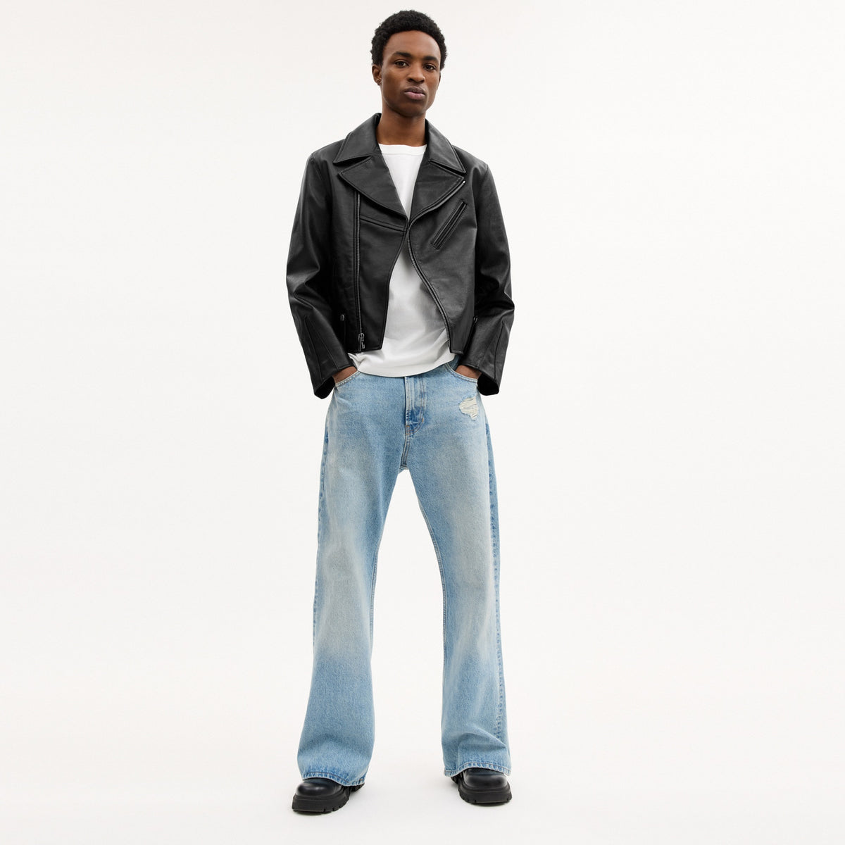 Shrunken Leather Biker Jacket