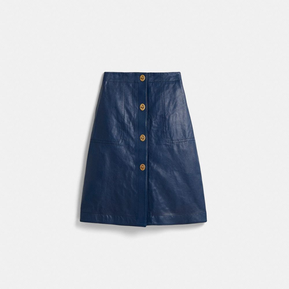 Restored Leather Skirt With Turnlocks