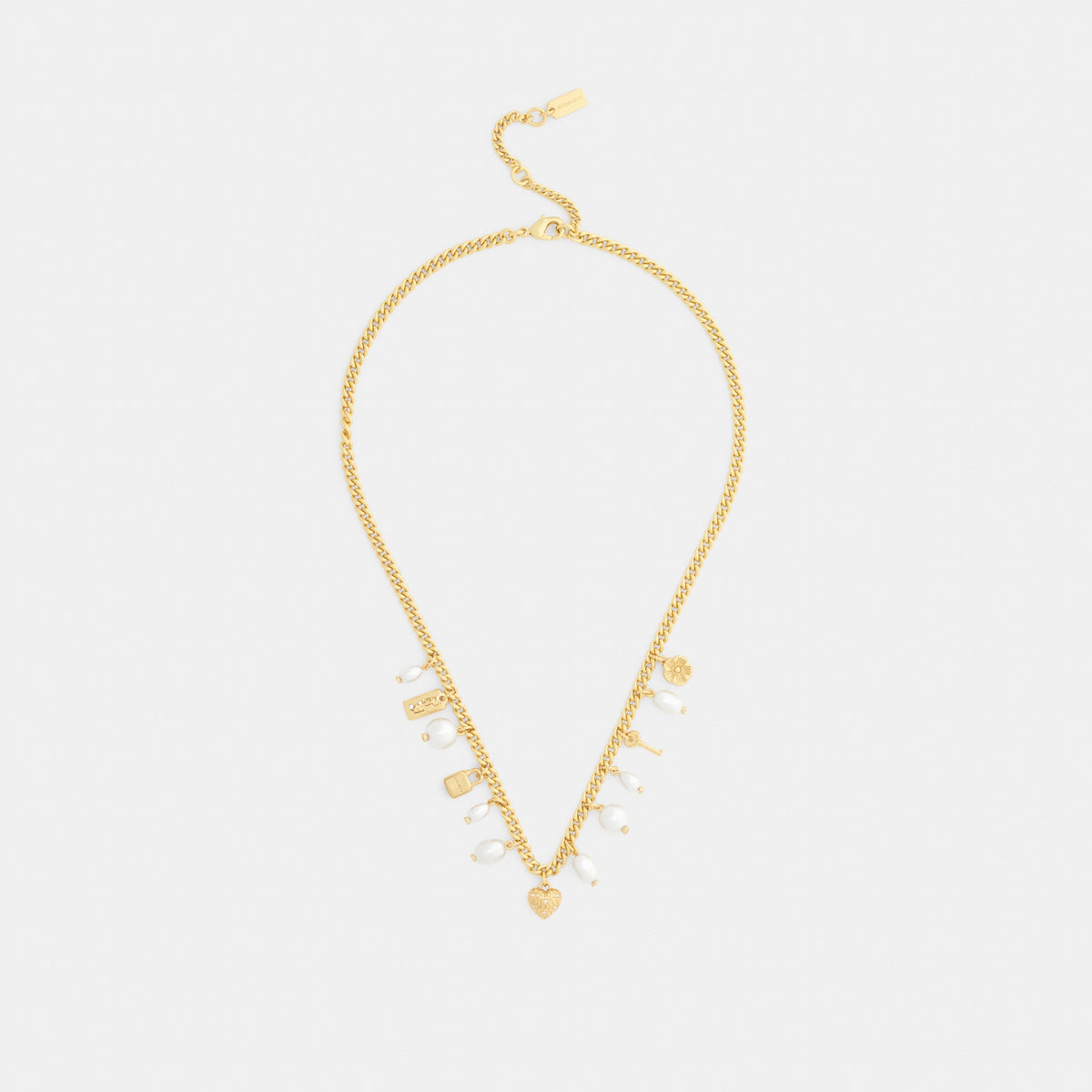 Pearl And Heart Charm Necklace