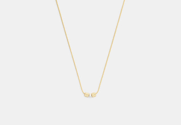 Cube Pearl Rondelle Pendant Necklace