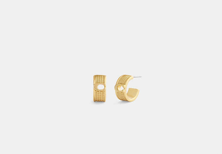 Textured Signature Small Hoop Earrings