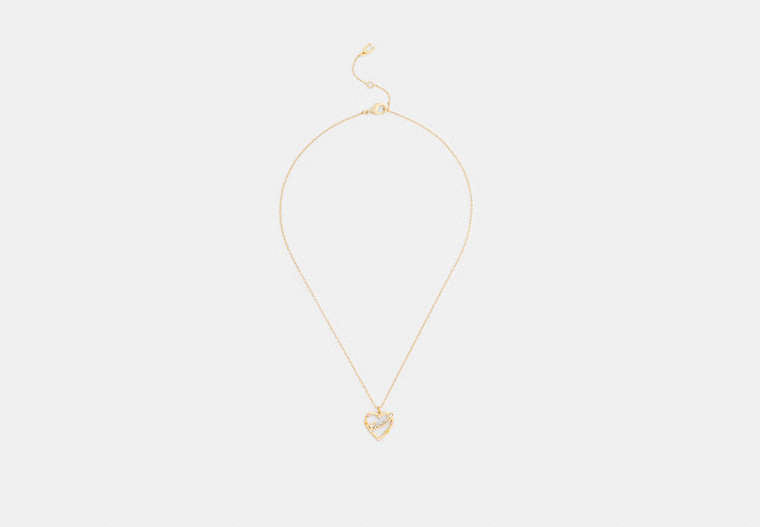 Coach Script Heart Pendant Necklace
