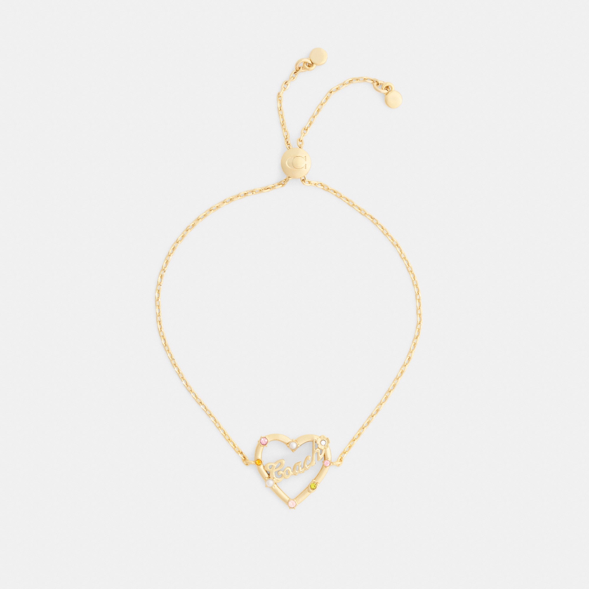 Coach Script Heart Slider Bracelet