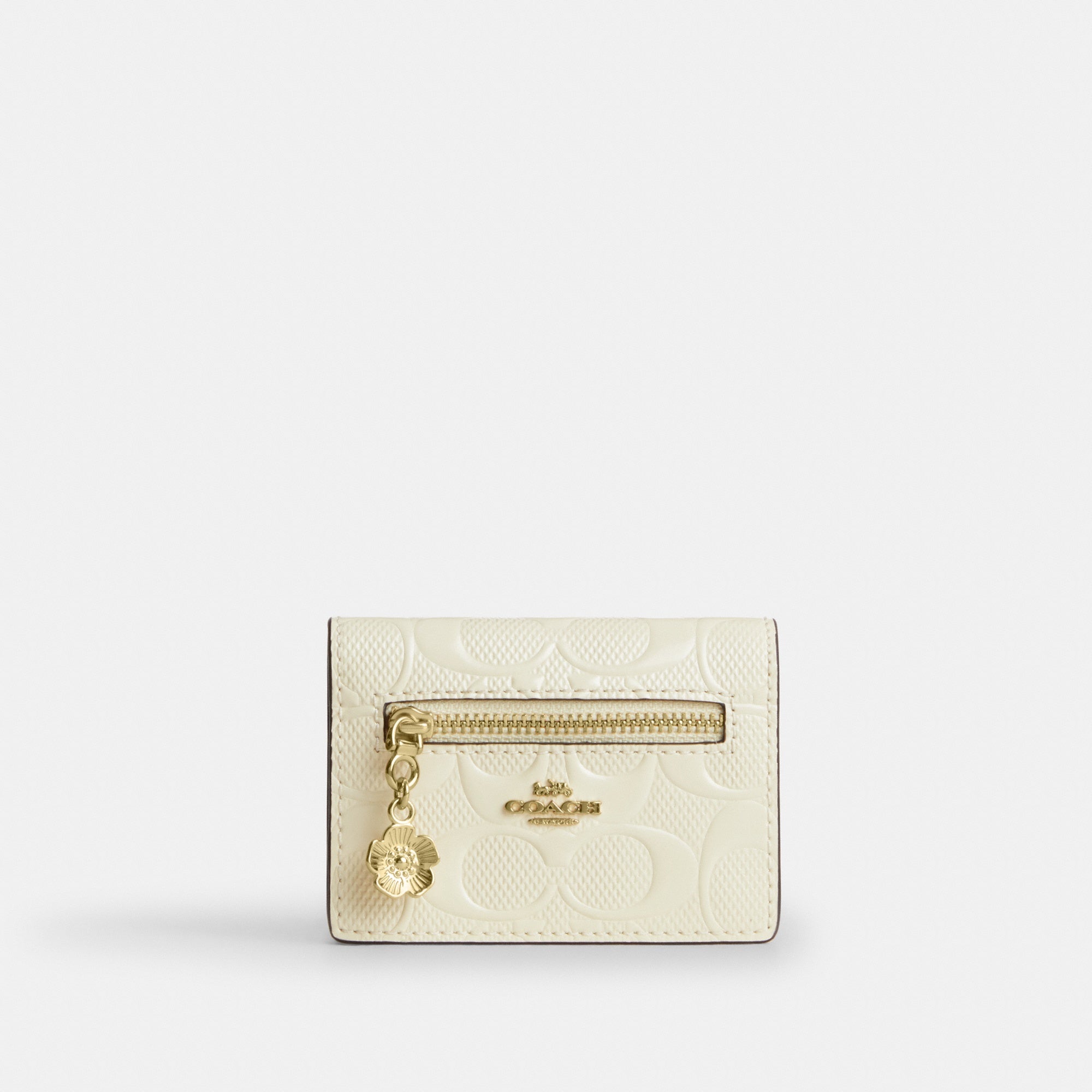 Card Case With Charm In Signature Leather