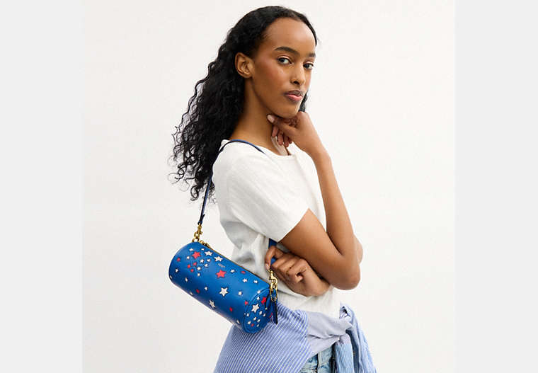 Barrel Bag With Americana Star Print