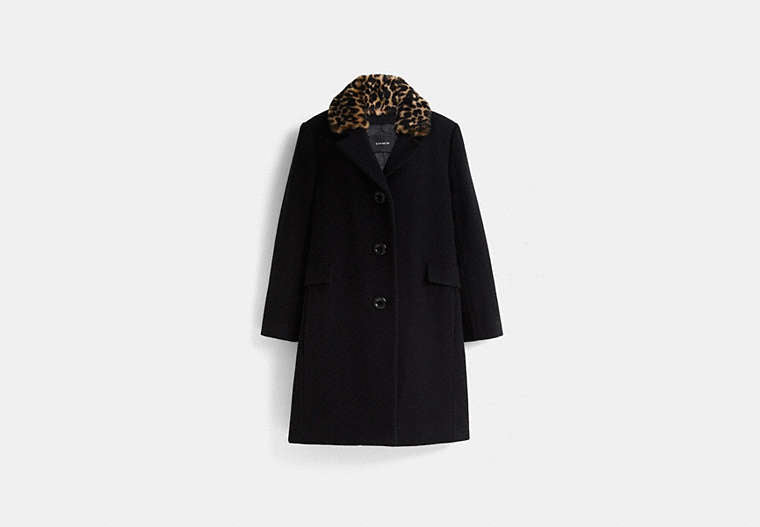 Restored Wool Coat With Shearling Collar