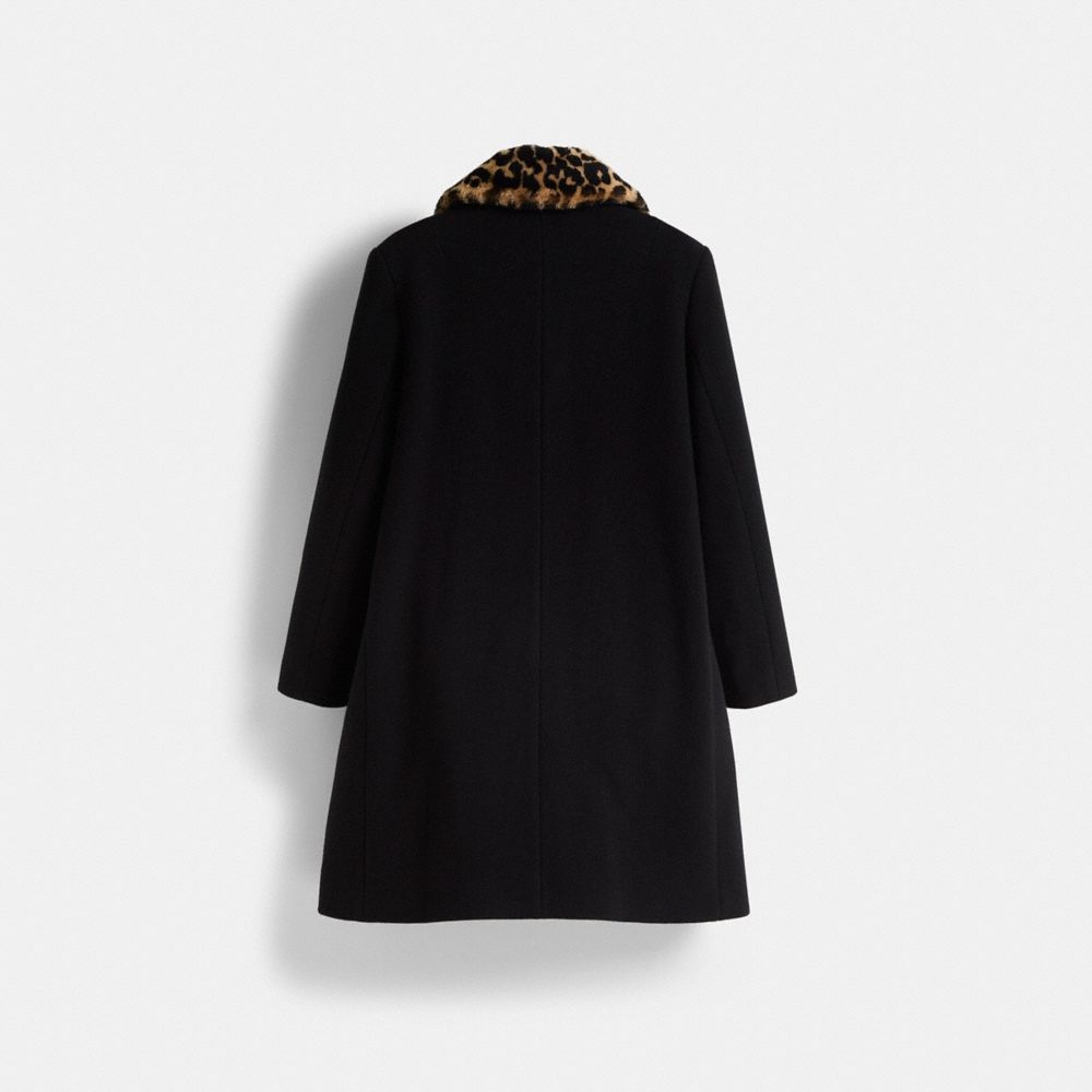 Restored Wool Coat With Shearling Collar
