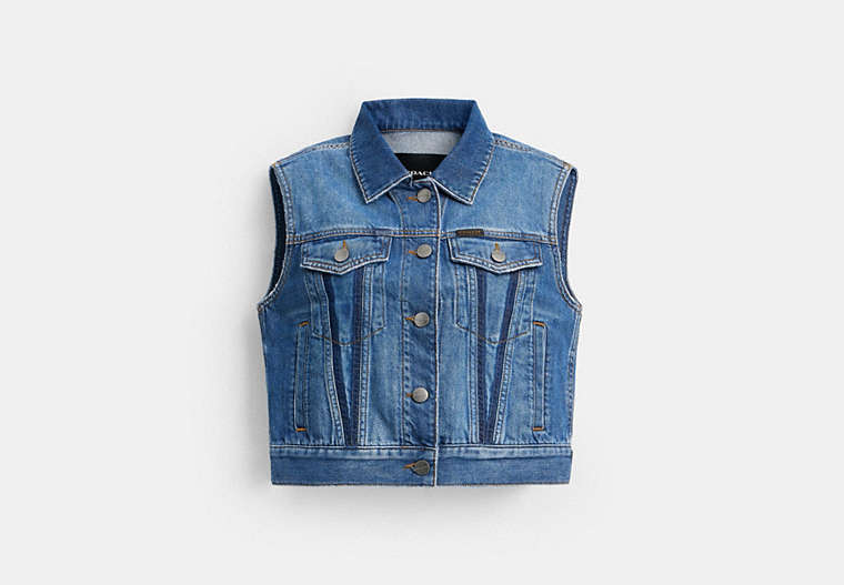 Shrunken Denim Workwear Vest