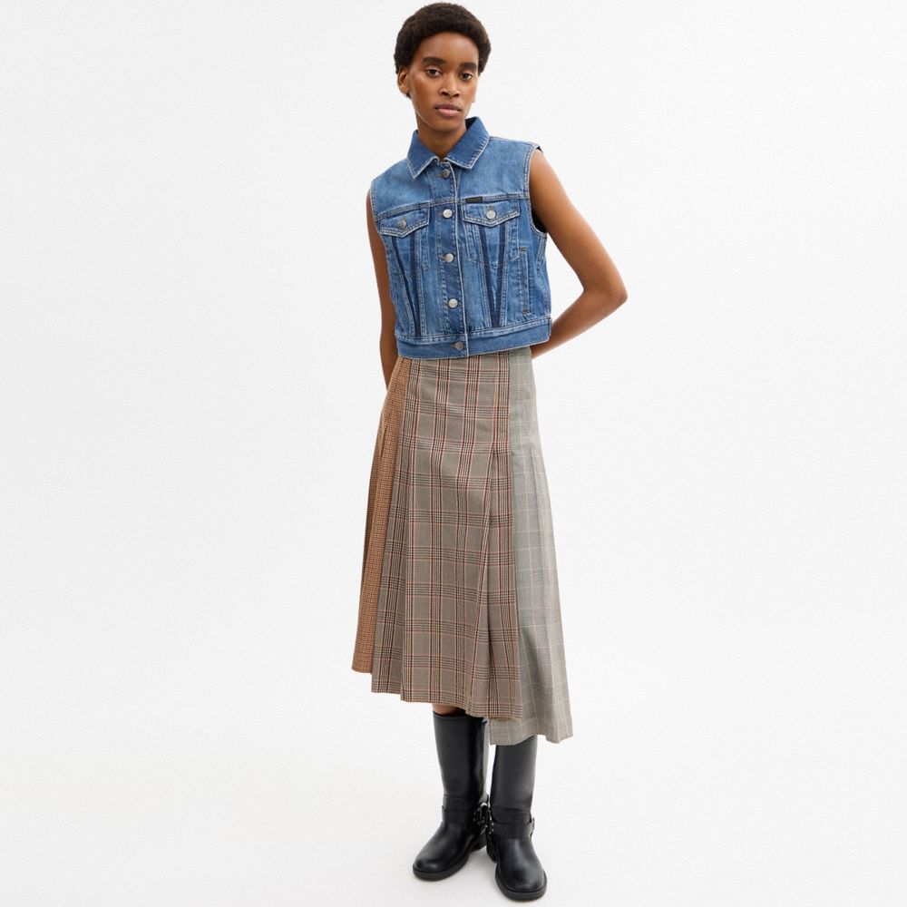 Shrunken Denim Workwear Vest