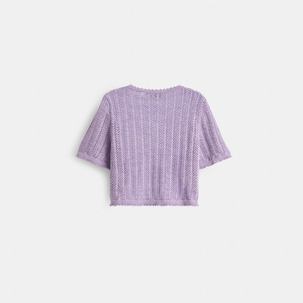 Restored Cropped Knit Button Up Top