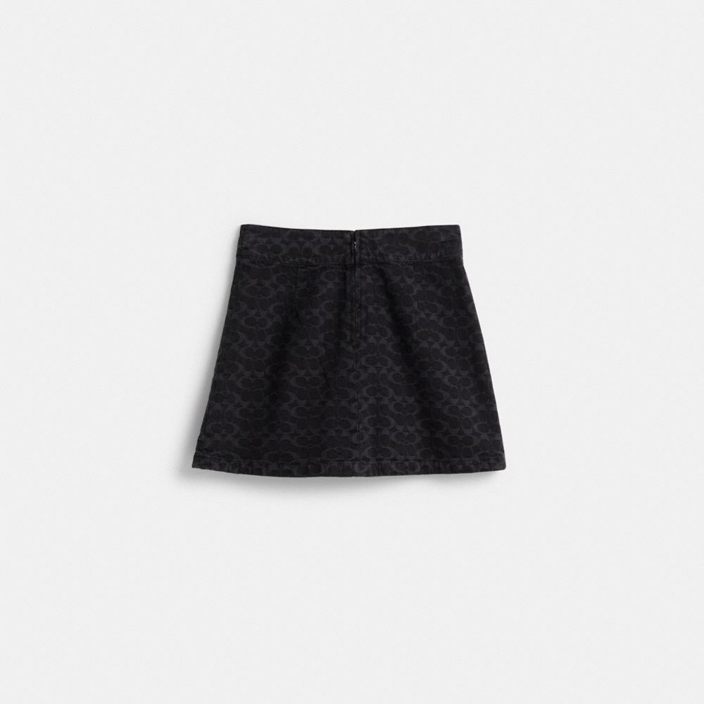 Restored Signature Jacquard Denim Skirt