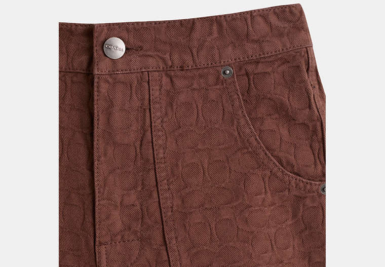 Restored Signature Jacquard Denim Shorts