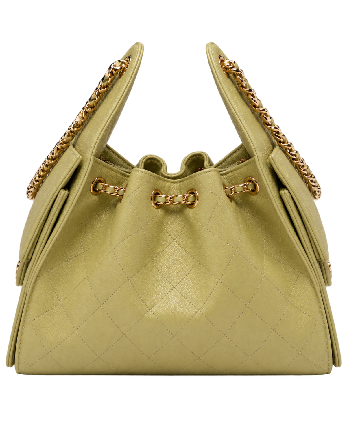 CHANEL 25 Small Handbag Grained Calfskin & Gold-Tone Metal Green