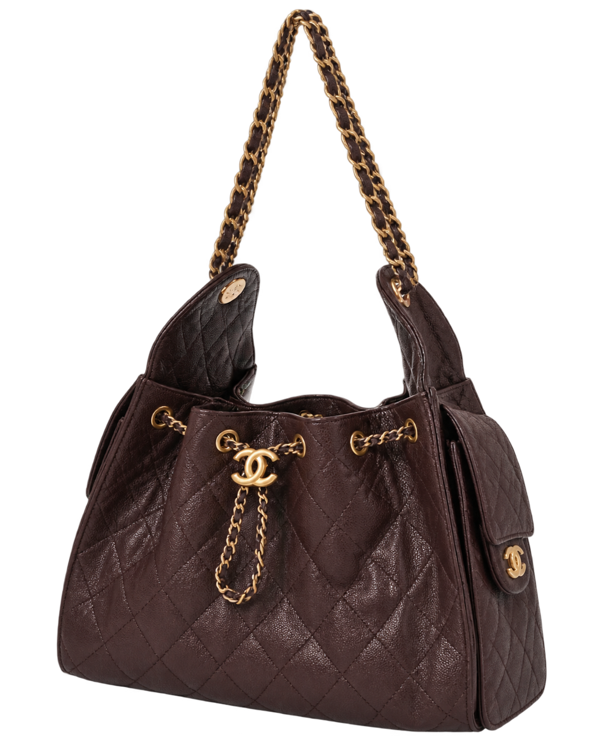 Chanel Caviar Quilted Small Chanel 25 Handbag Dark Brown