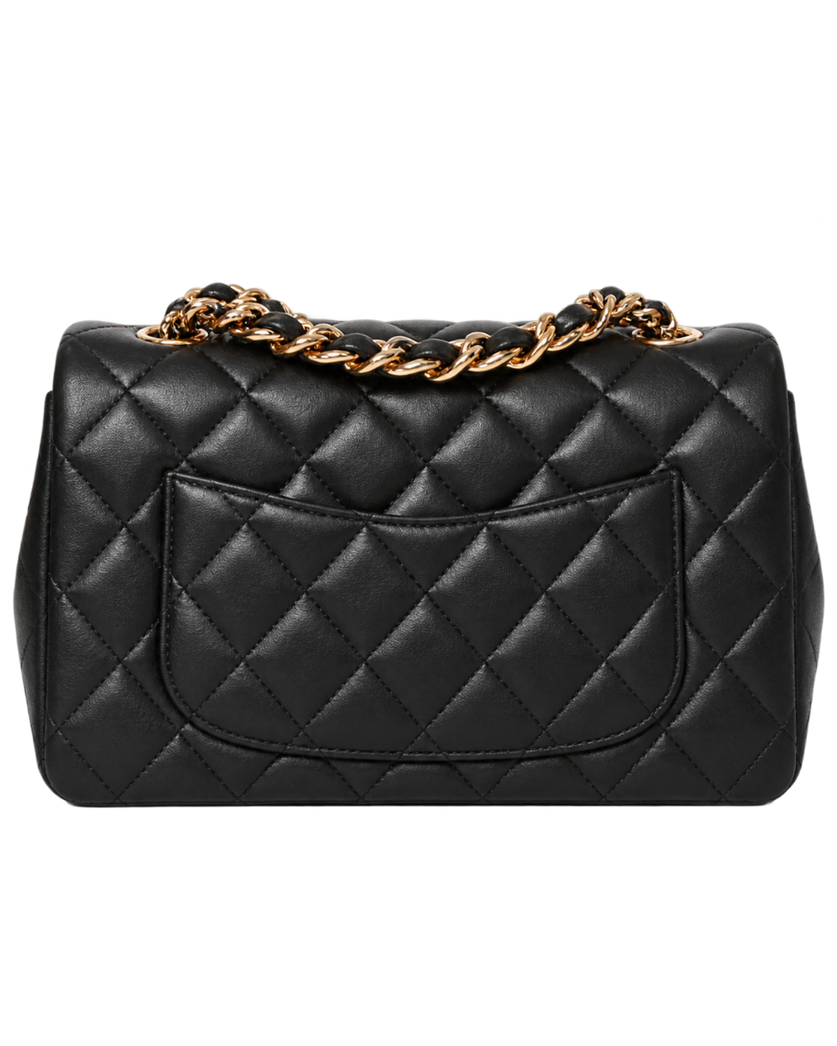 Chanel Lambskin Quilted Mini Coco Charms Rectangular Flap Black