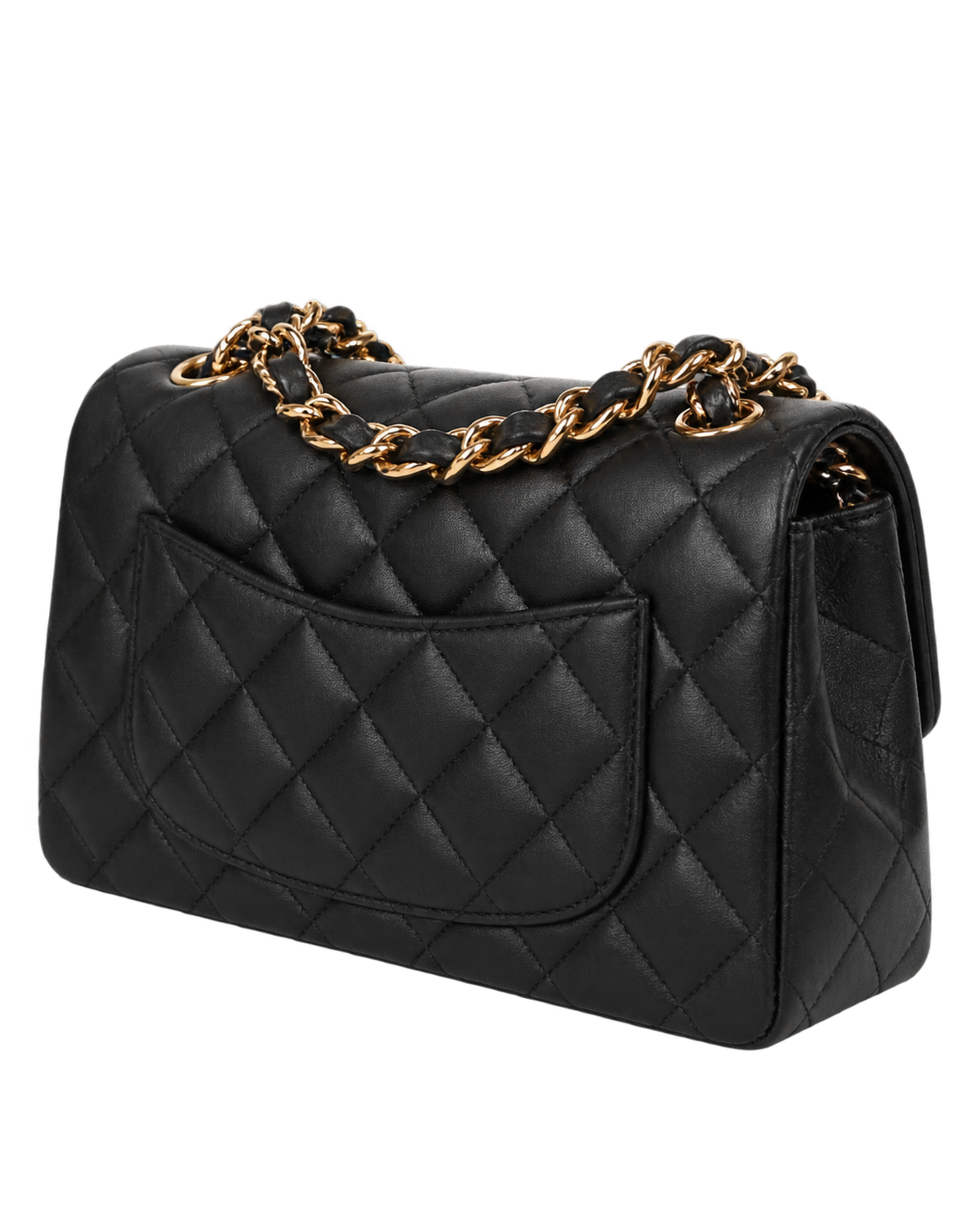 Chanel Lambskin Quilted Mini Coco Charms Rectangular Flap Black