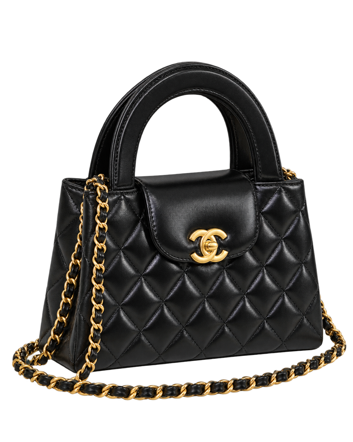 Chanel Nano Kelly Shopper black quilted Lambskin