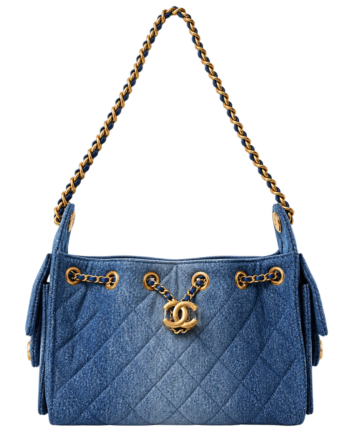 Chanel Washed Denim Quilted Mini Chanel 25 Handbag Blue