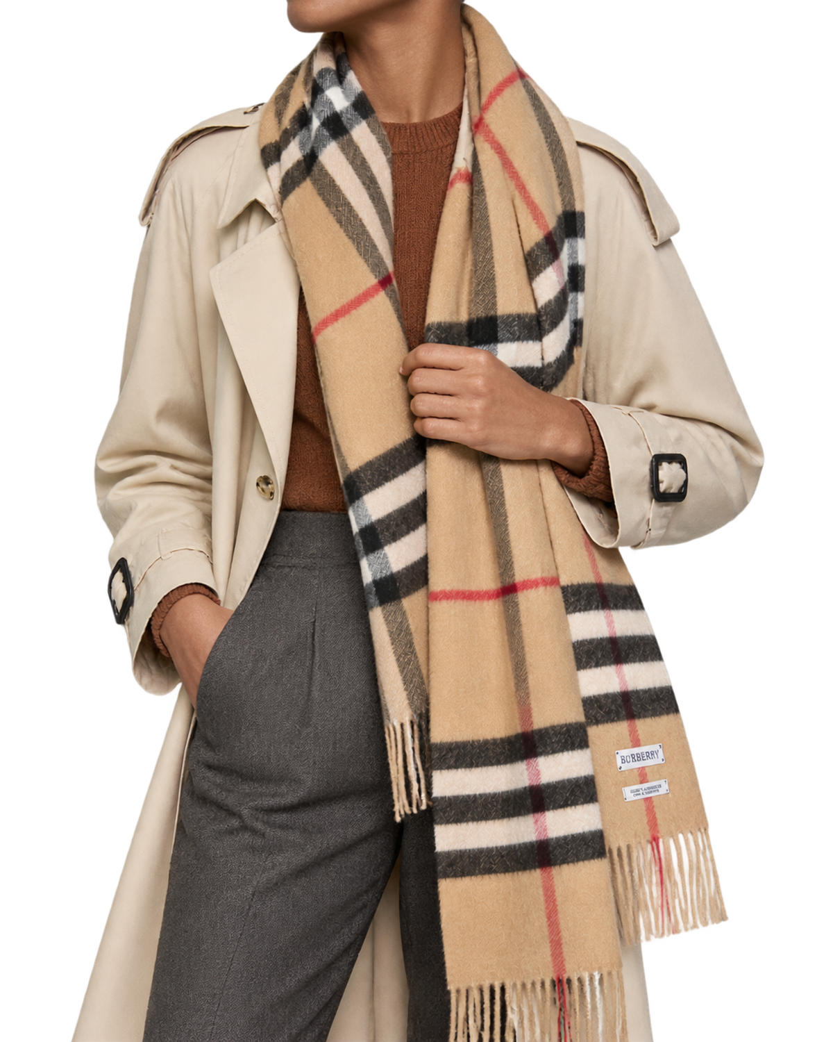 Check Cashmere Scarf