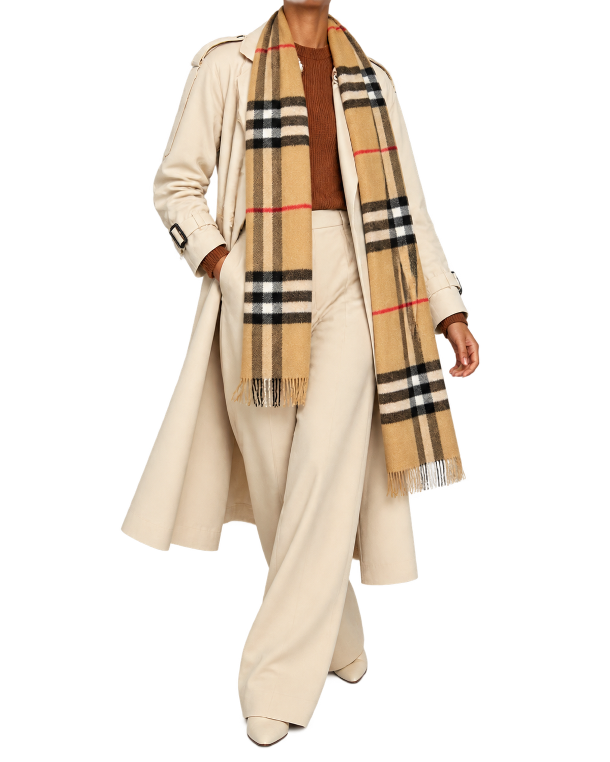 Check Cashmere Scarf