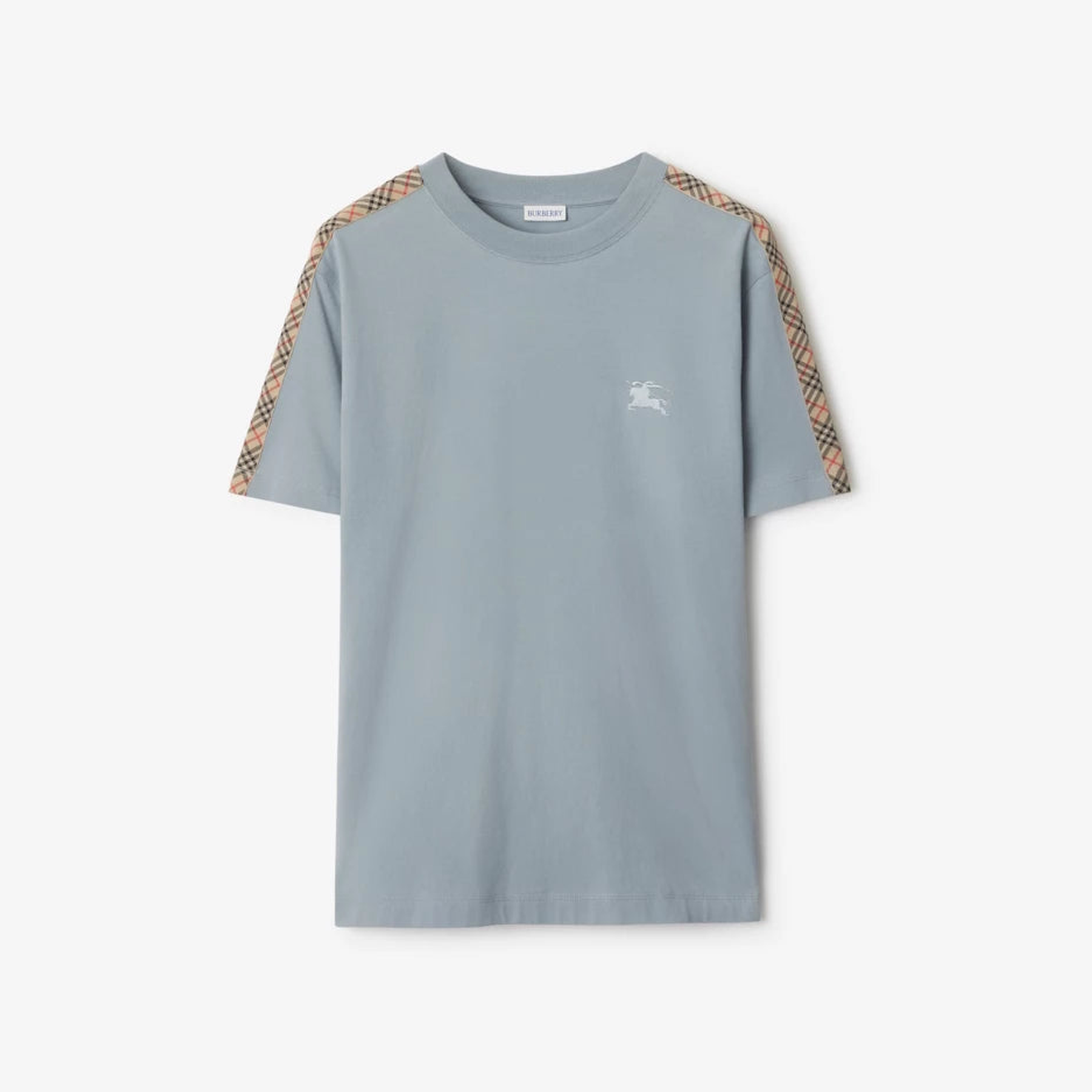 Check Trim Cotton T-shirt
