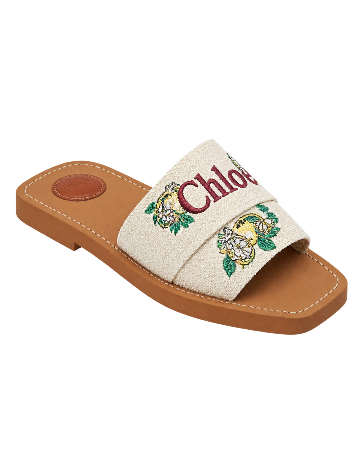 Chloé Woody Mules in Linen Canvas