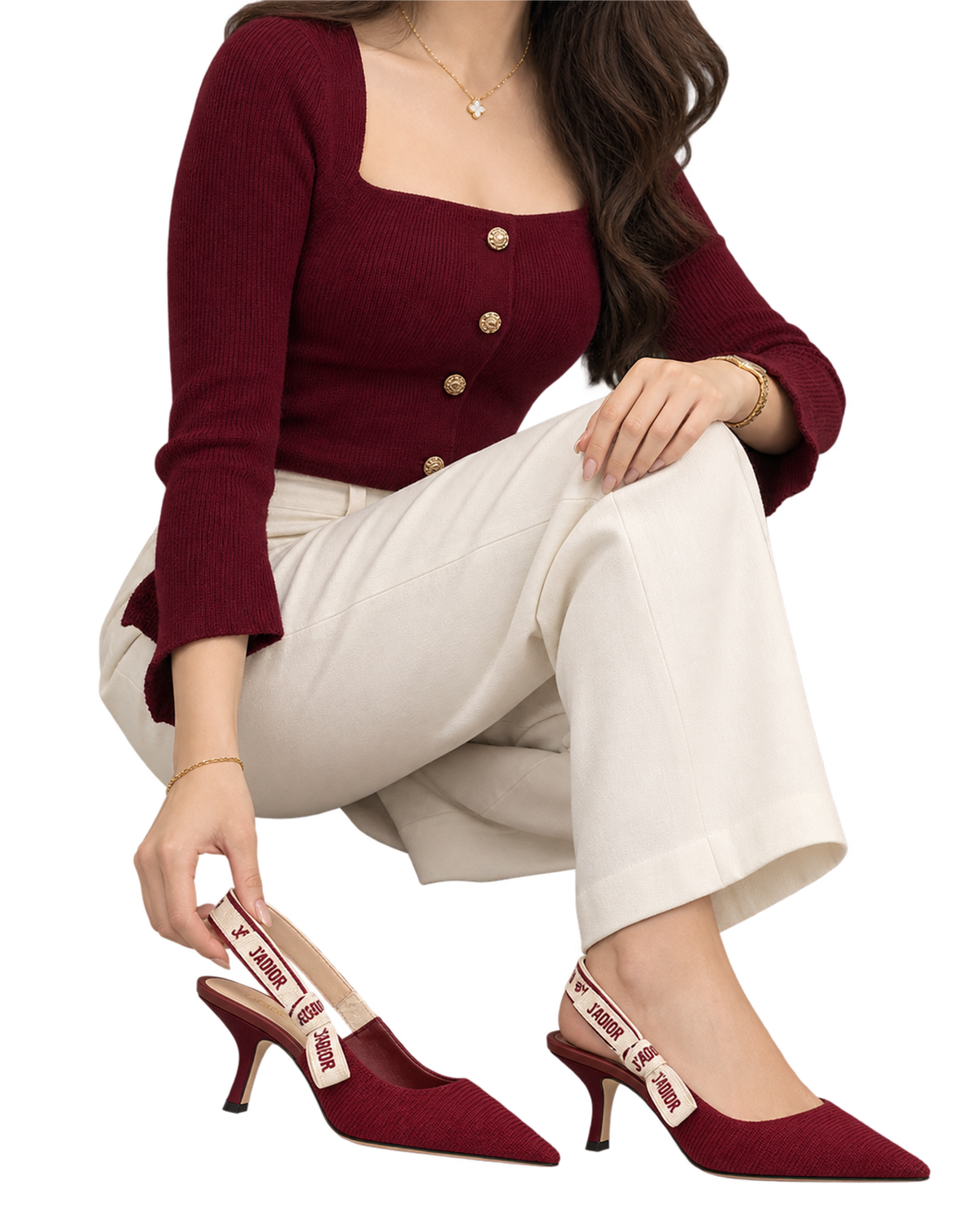 Christian Dior J'Adior Slingback Pump Ruby Red Technical Fabric