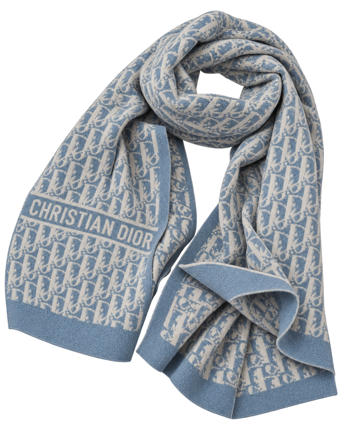 Christian Dior Long Cashmere Jacquard Pattern Scar