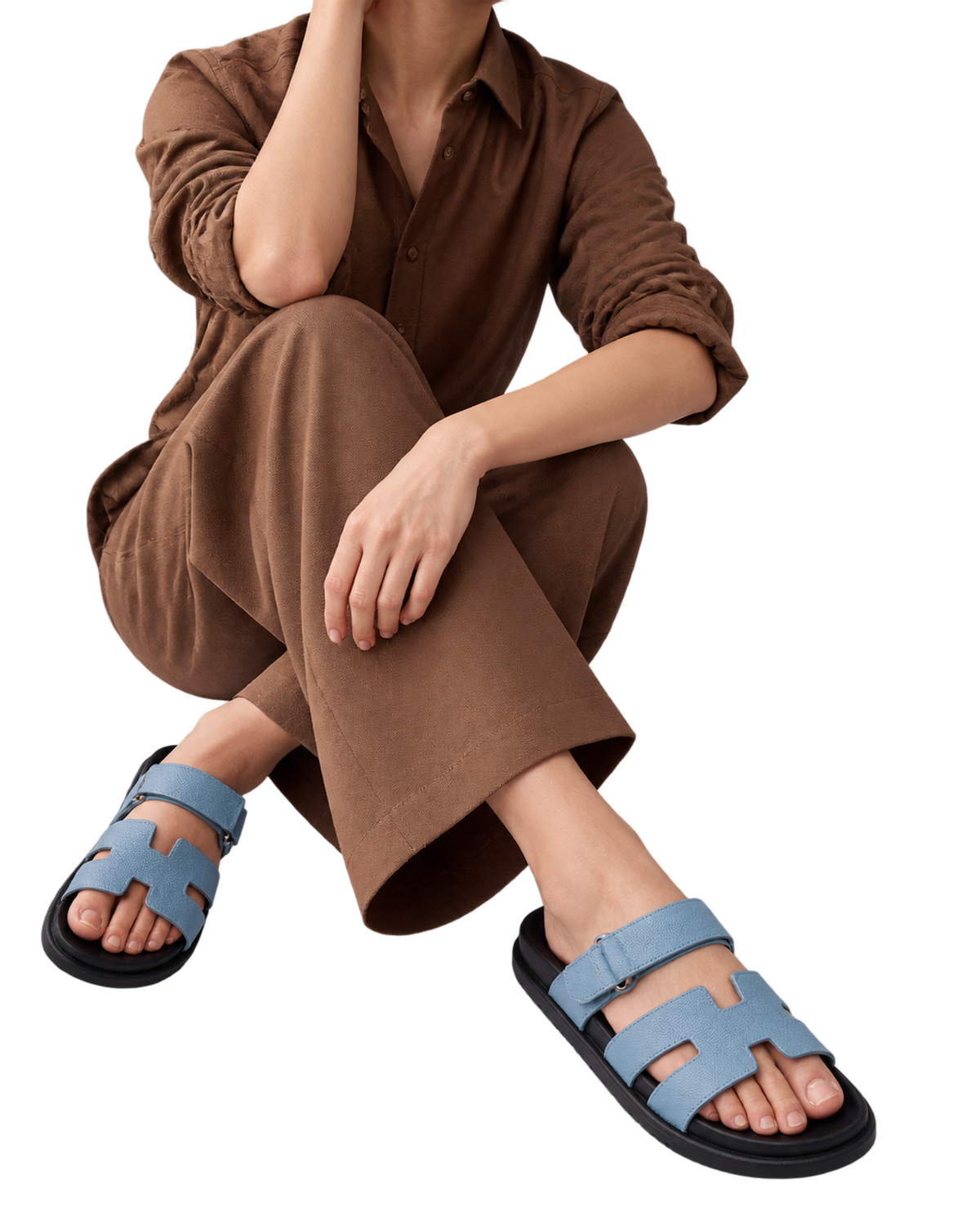 Chypre sandal in Bleu Jeans