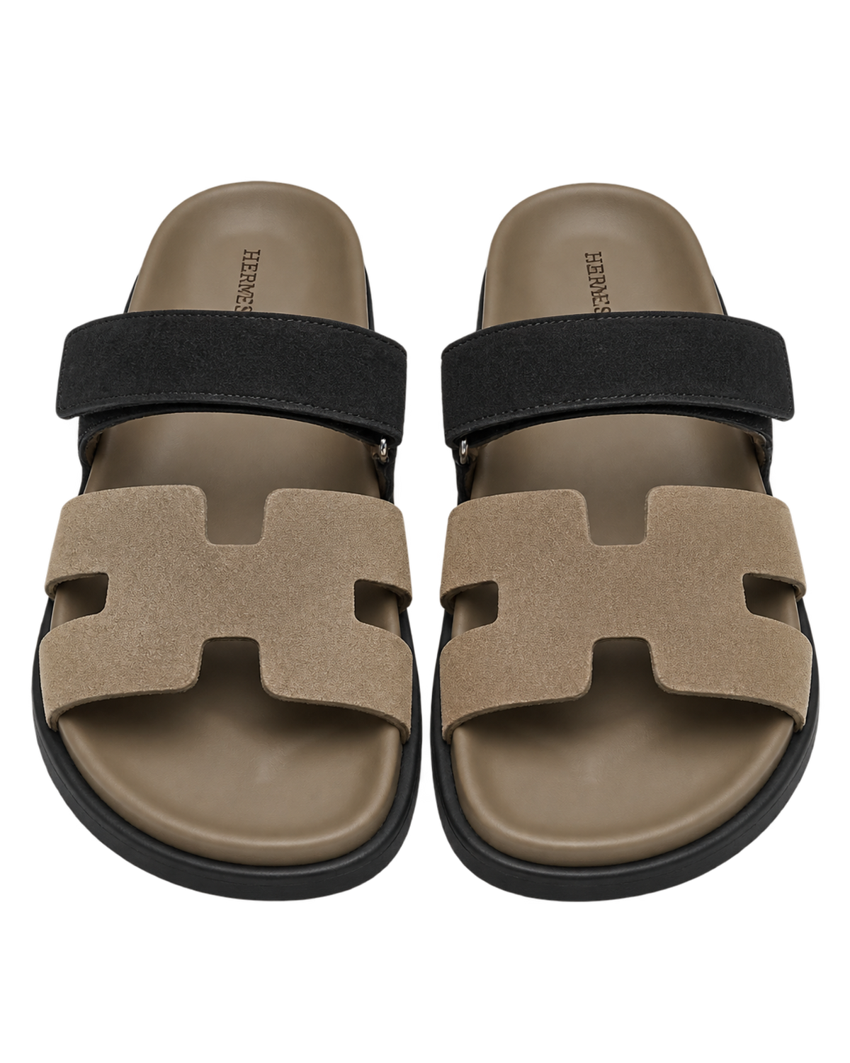 Chypre sandal in Étoupe / Noir