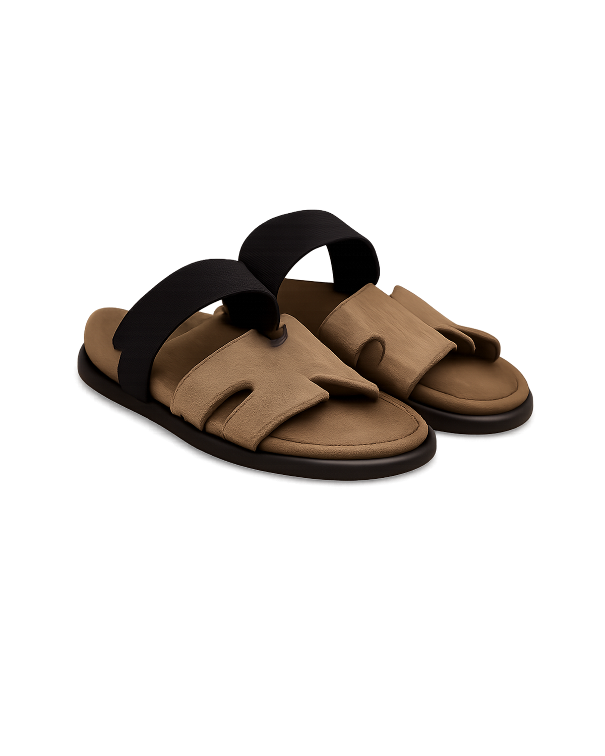 Chypre sandal in Étoupe / Noir