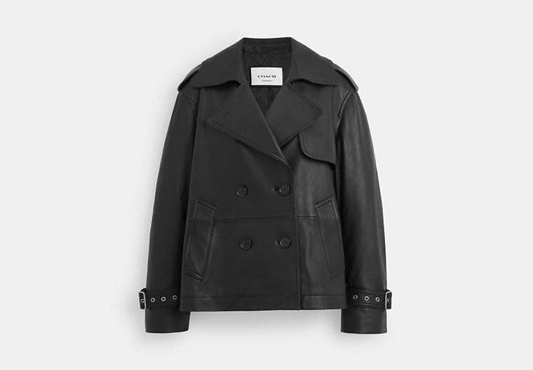 Mini Leather Trench Coat