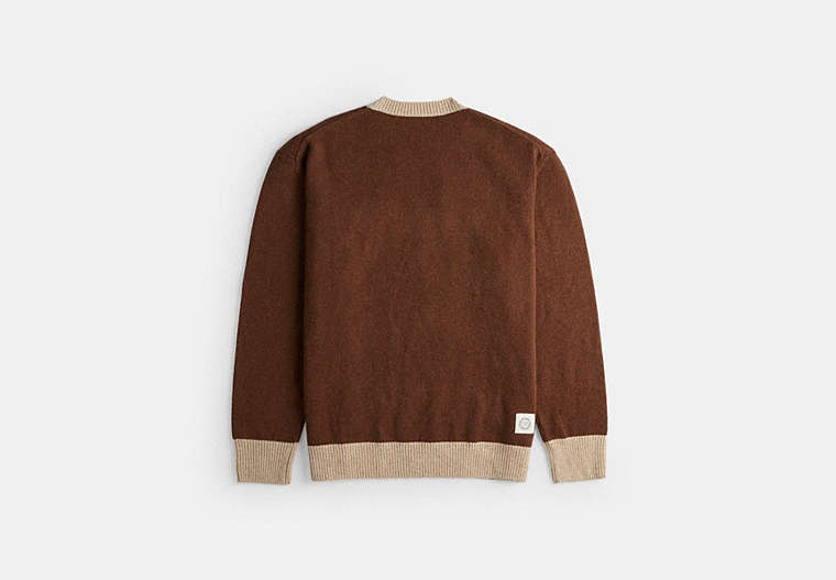 Crewneck Sweater With Intarsia Star Frog Graphic