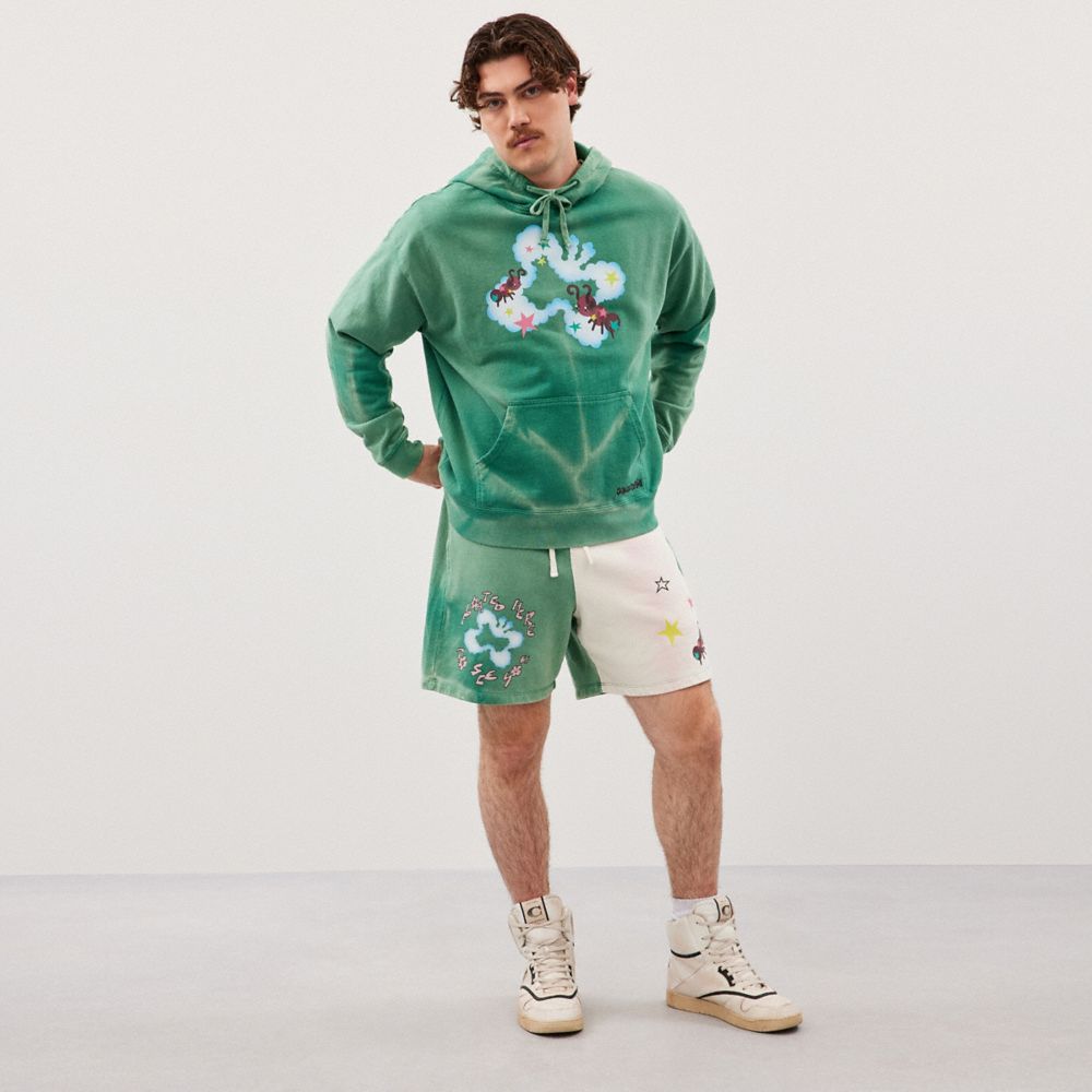 Sweat Shorts With Floating Butterfly Print