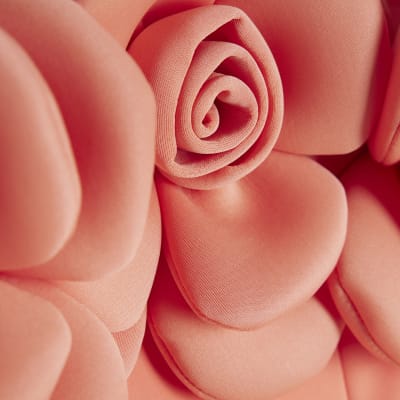 Coral 3D Flower Bandeau Mini Dress