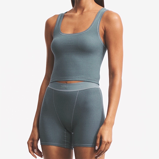 COTTON RIB BOXER | MARBLE