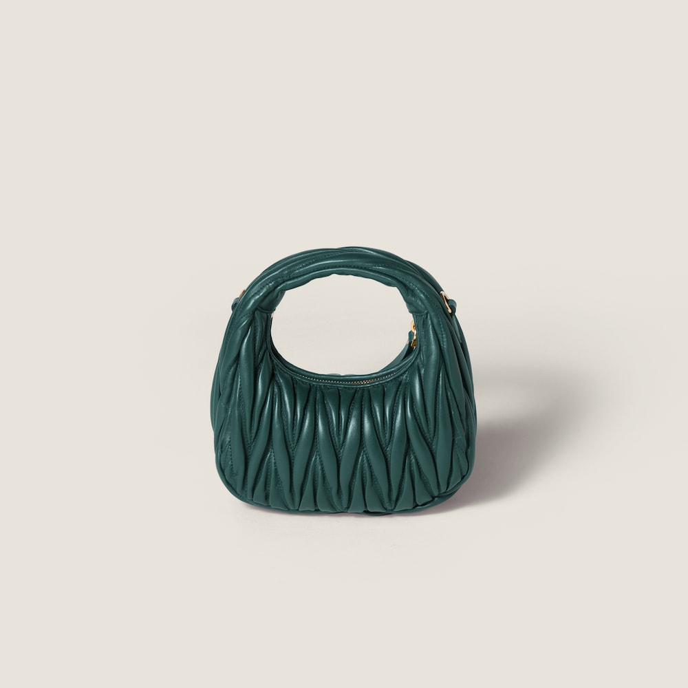 Wander matelassé nappa leather hobo mini-bag